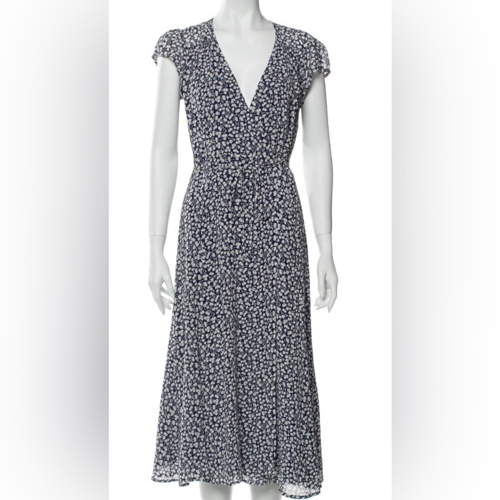 Blue Floral Reformation Wrap Dress